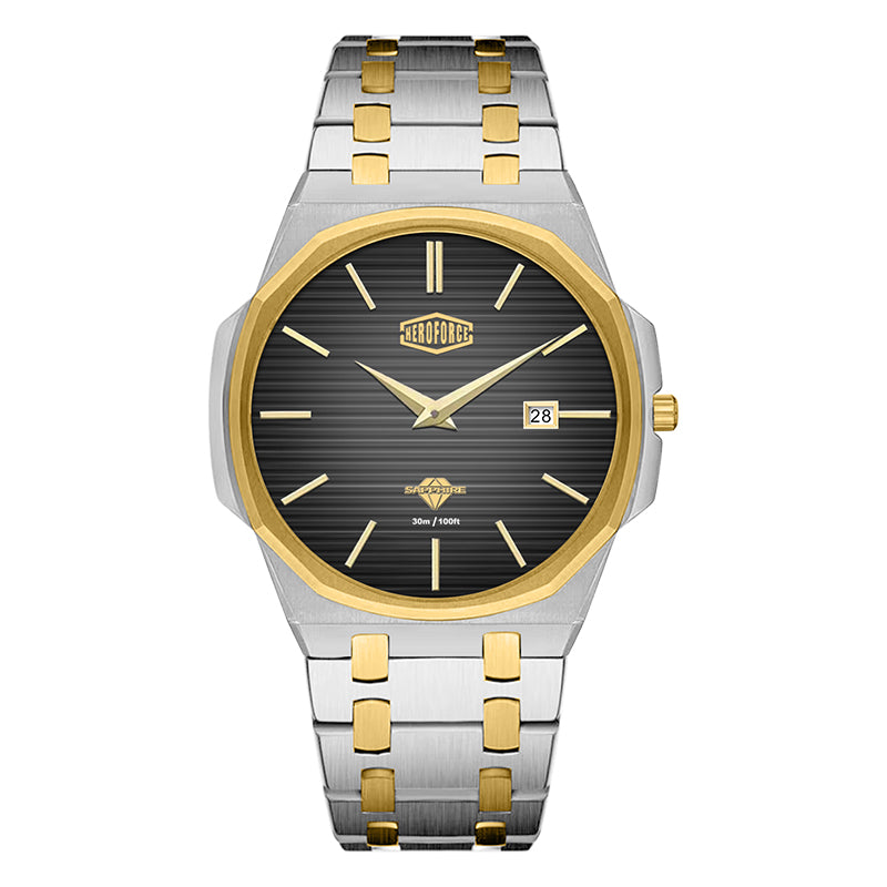 HeroForce 5040B – Men’s Octagonal Bezel Watch with Textured Dial Martino Valenti