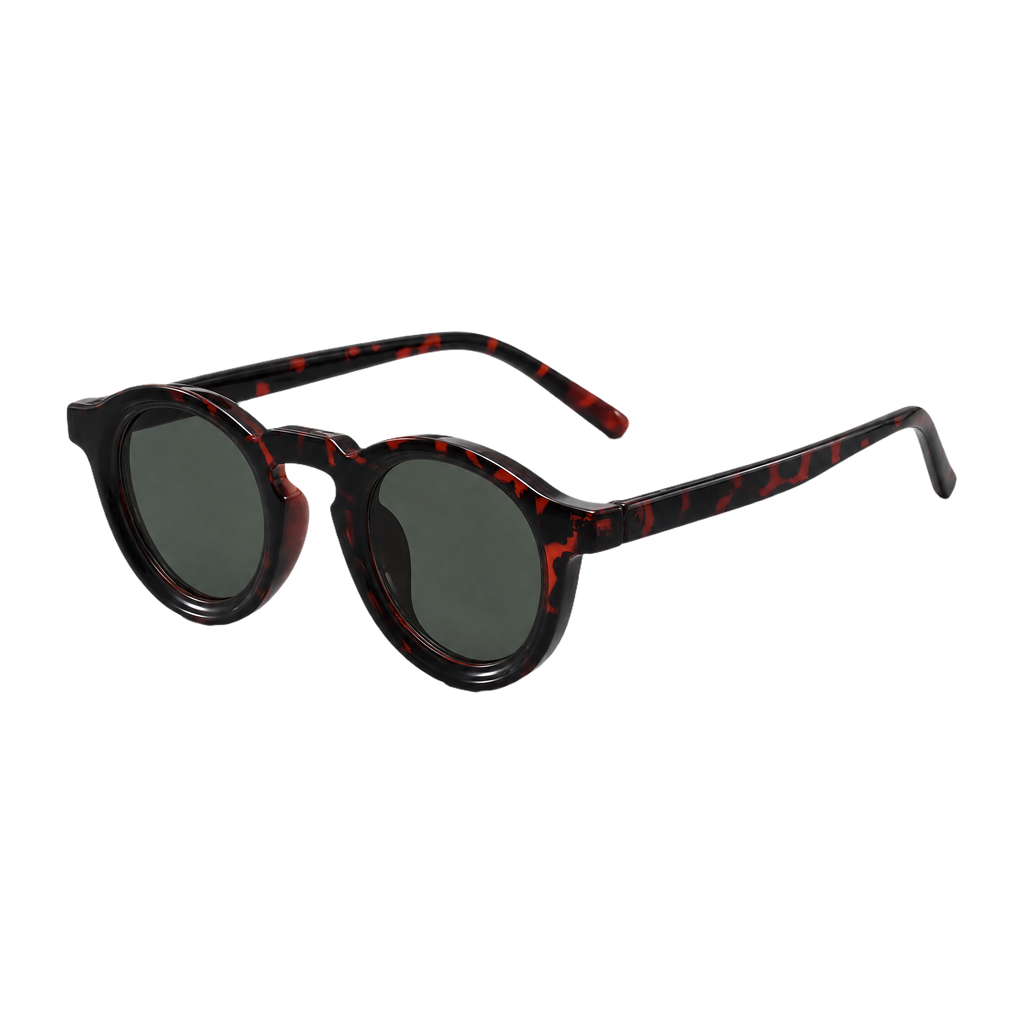 MV Hawthorne — Round Acetate Sunglasses Black Orange