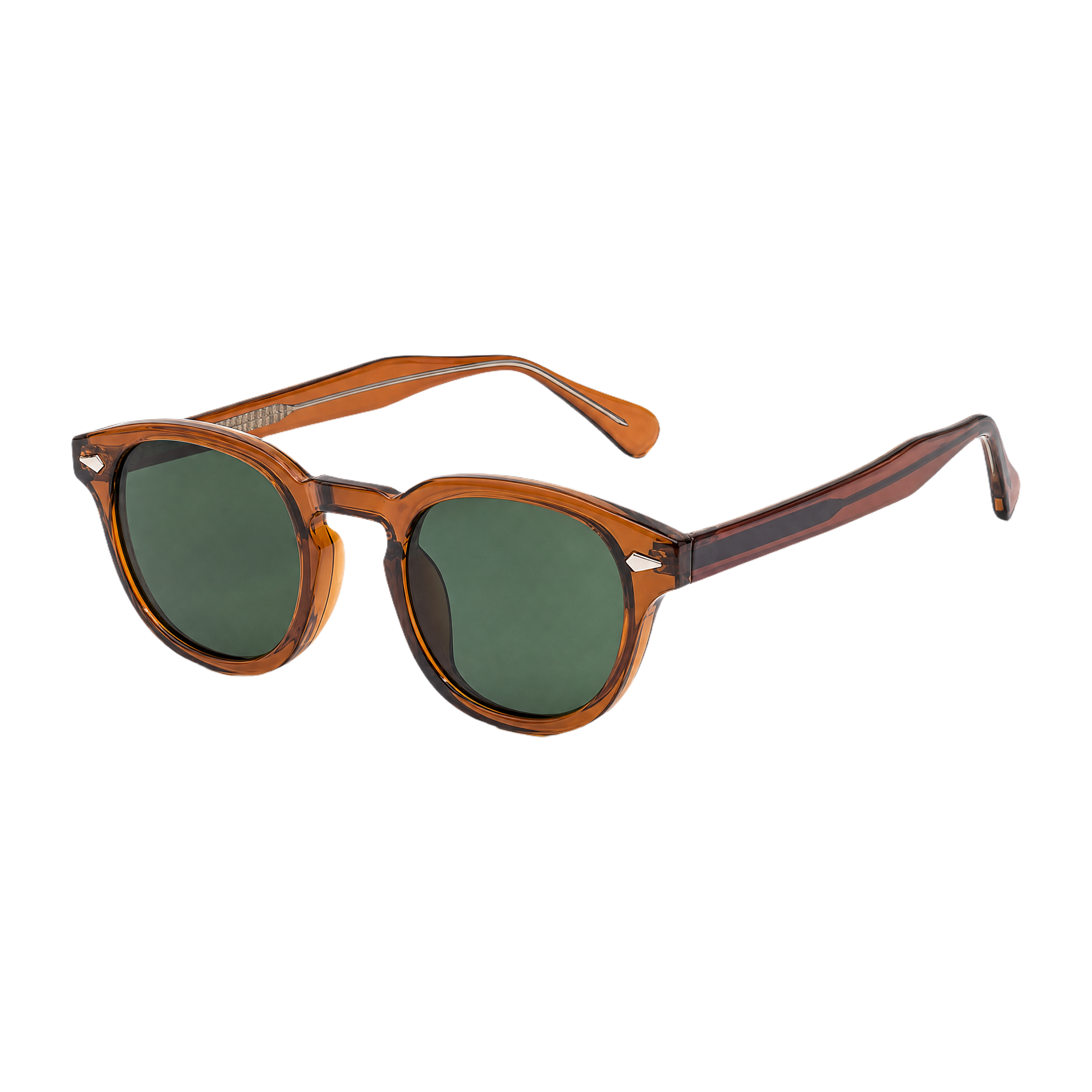 MV Ellery — Round Acetate Sunglasses Green Orange