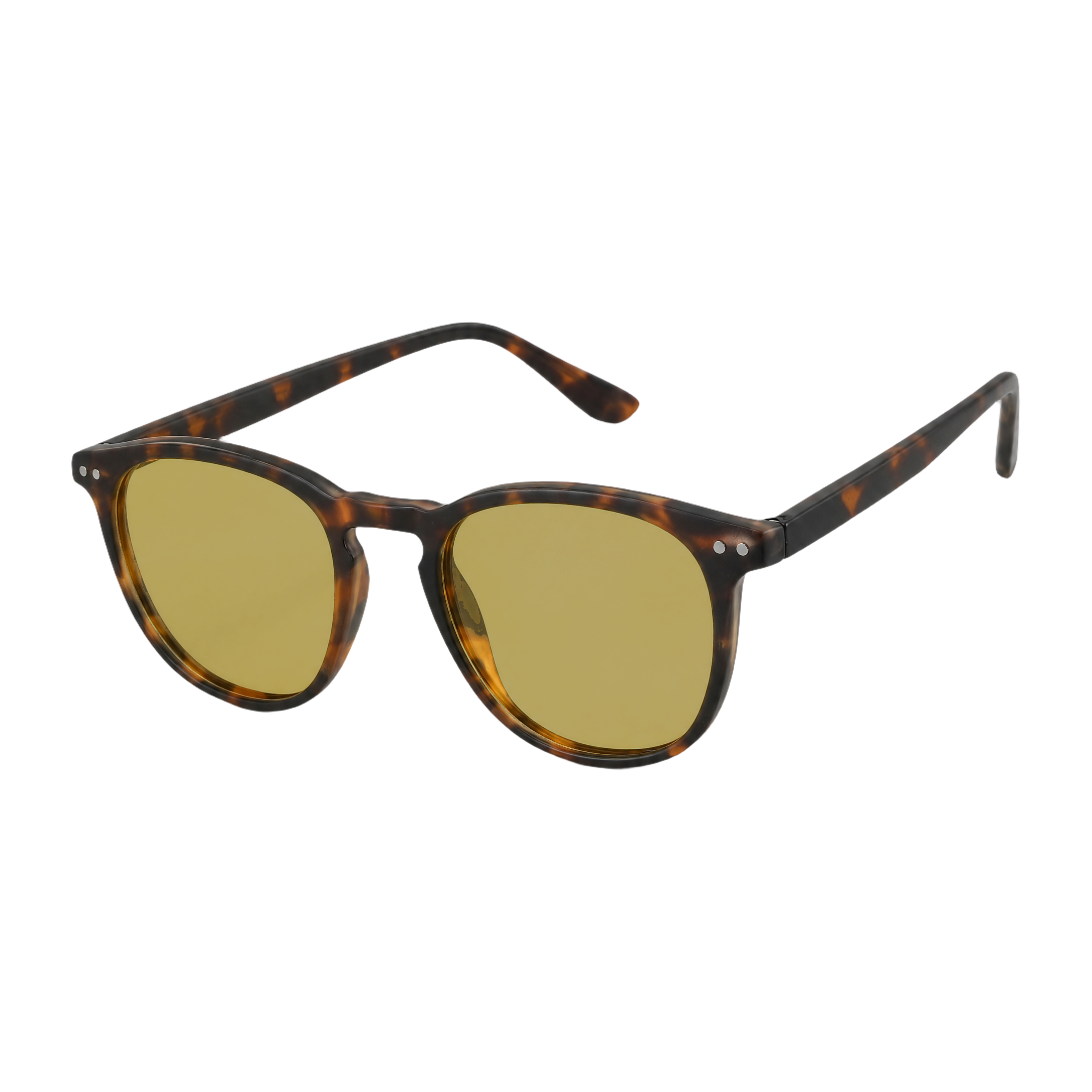 MV Weston — Round Acetate Sunglasses 13s C6 Yellow Lens