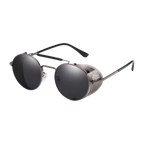 MV Vantage — Round Steampunk Sunglasses 3-Gun-Black