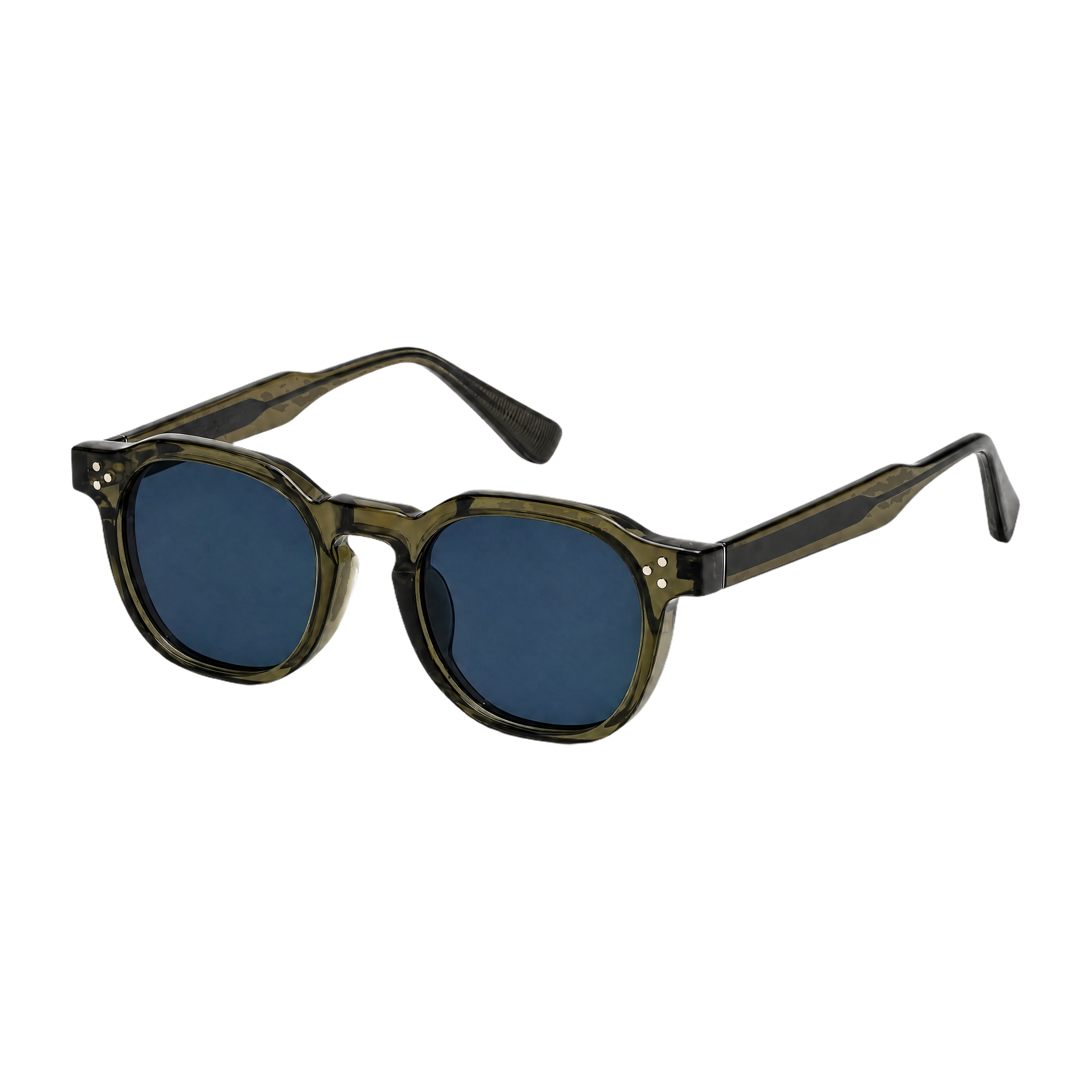 MV Beckett — Round Acetate Sunglasses Black Teal 2