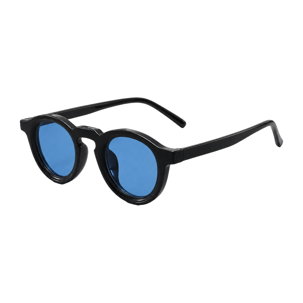 MV Hawthorne — Round Acetate Sunglasses Black Blue