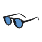 MV Hawthorne — Round Acetate Sunglasses Black Blue