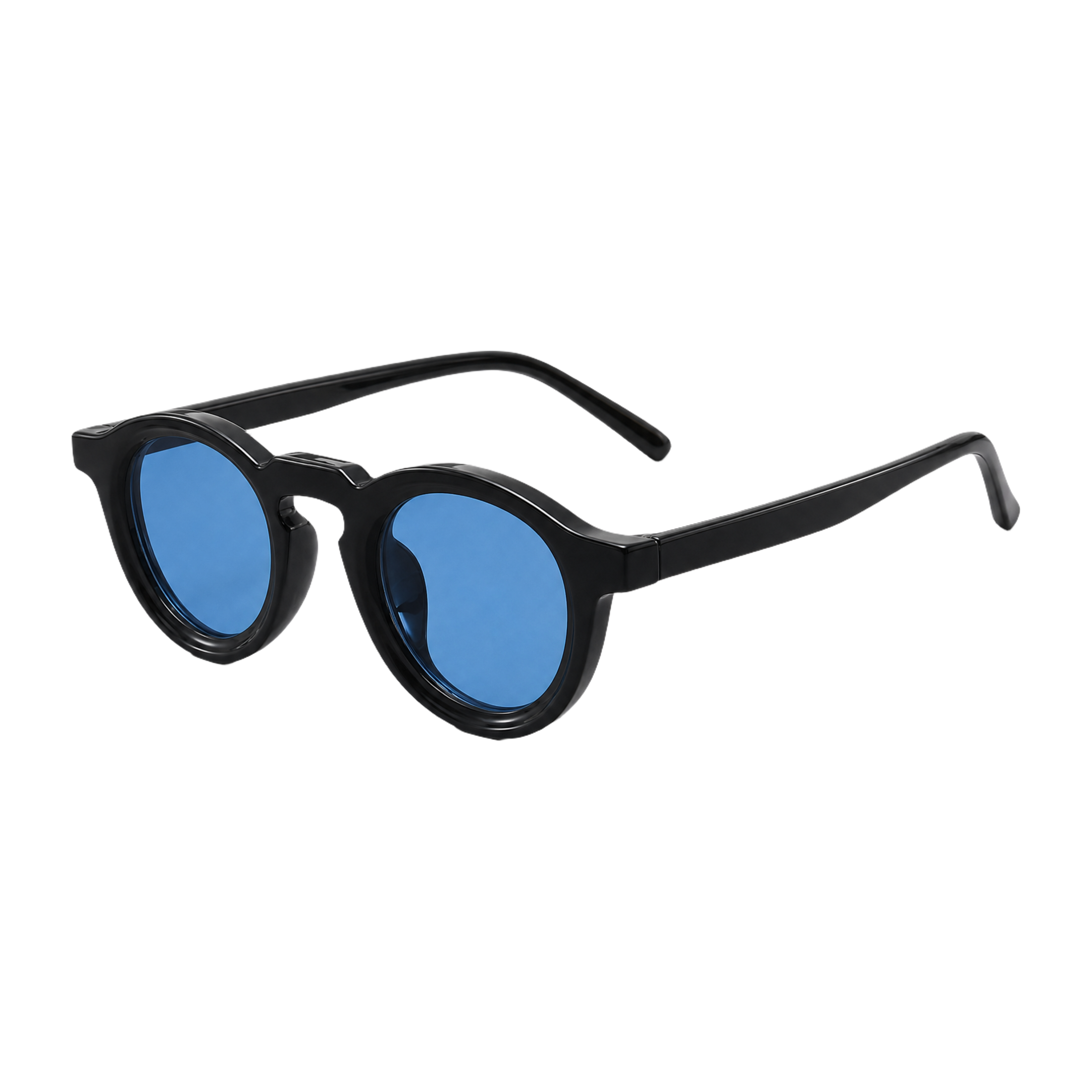 MV Hawthorne — Round Acetate Sunglasses Black Blue