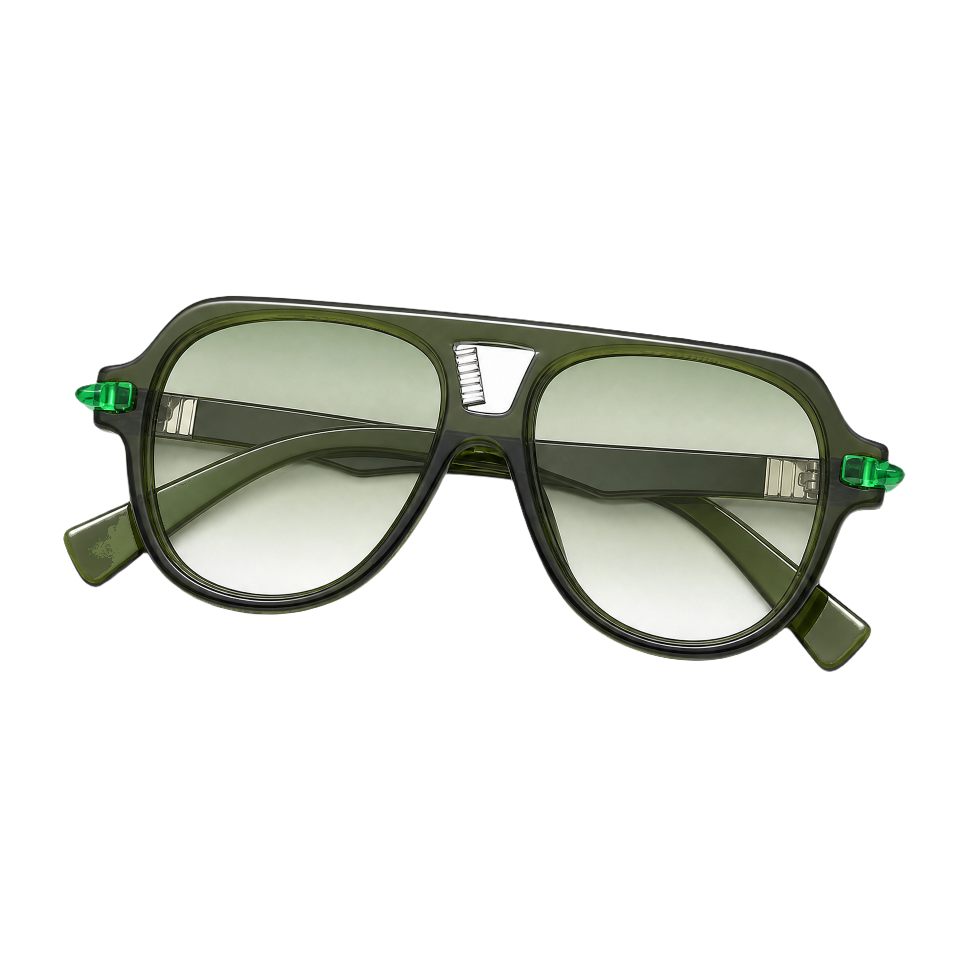 MV Grayson — Double-Bridge Pilot Sunglasses folded