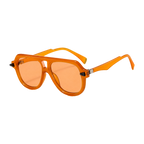 MV Grayson — Double-Bridge Pilot Sunglasses Yellow Yellow
