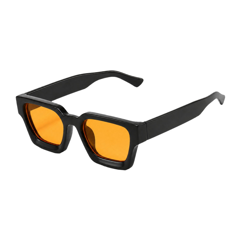 MV Kingsley — Square Acetate Sunglasses Black Orange