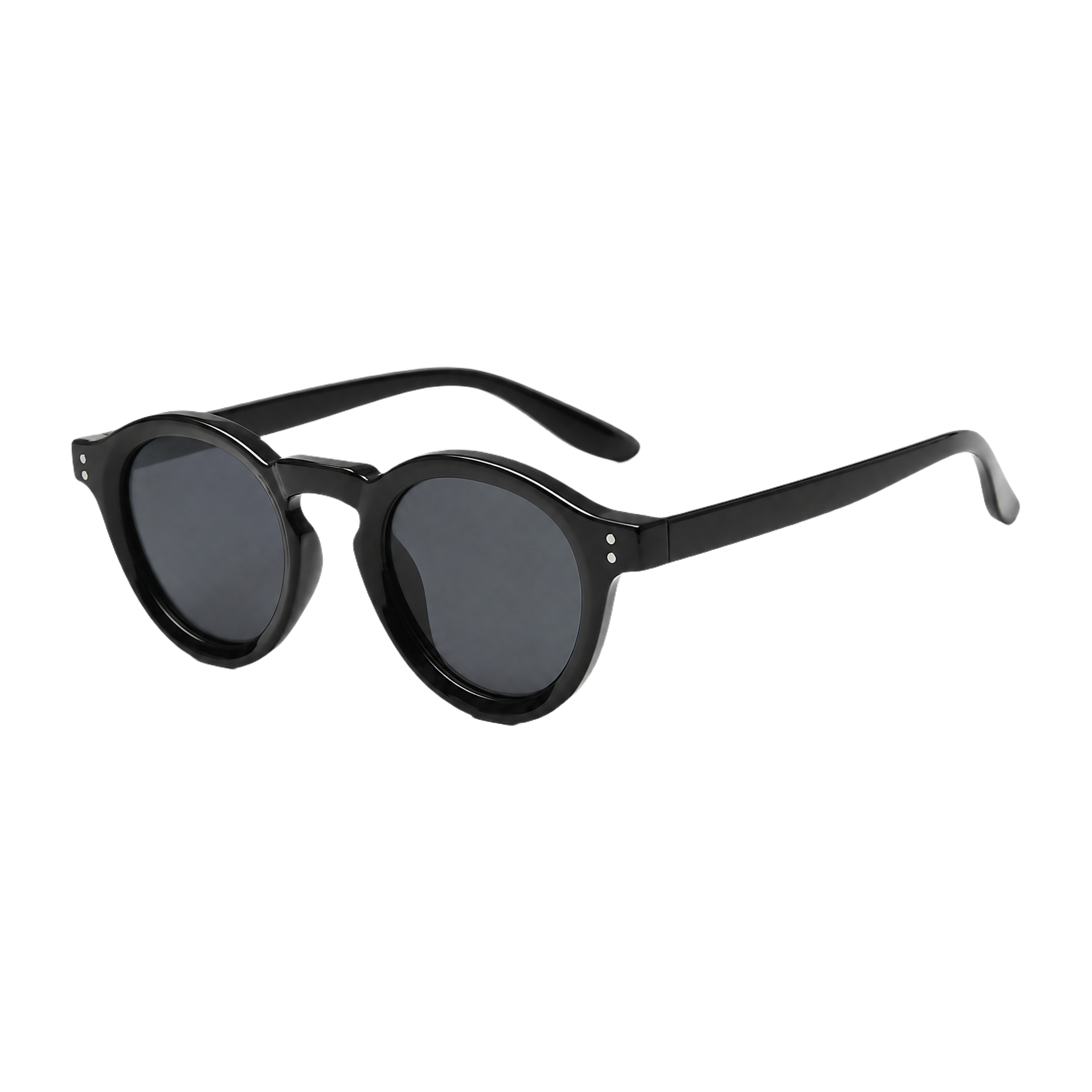 MV Cassius — Round Acetate Sunglasses Black 2