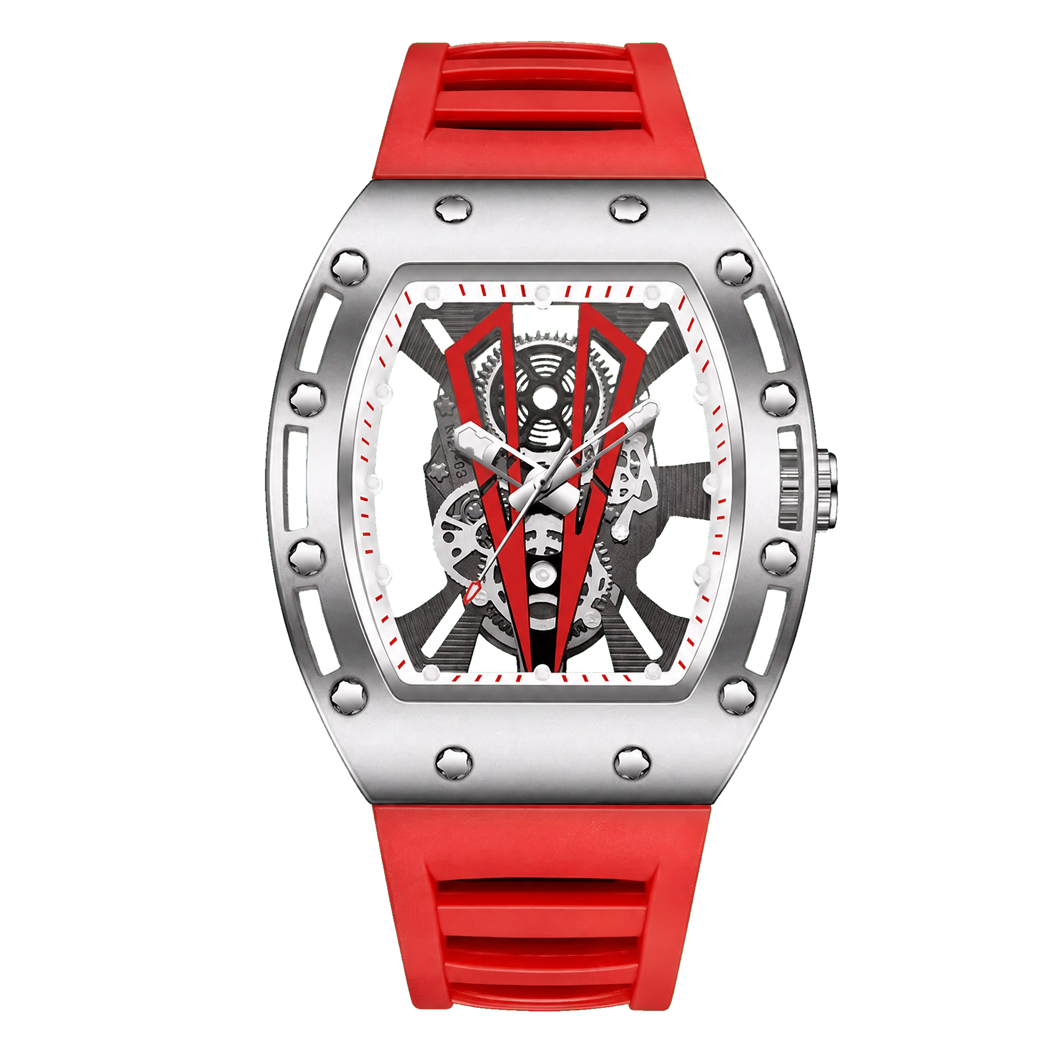 OKTARIS see-through skeleton - Silver / Red