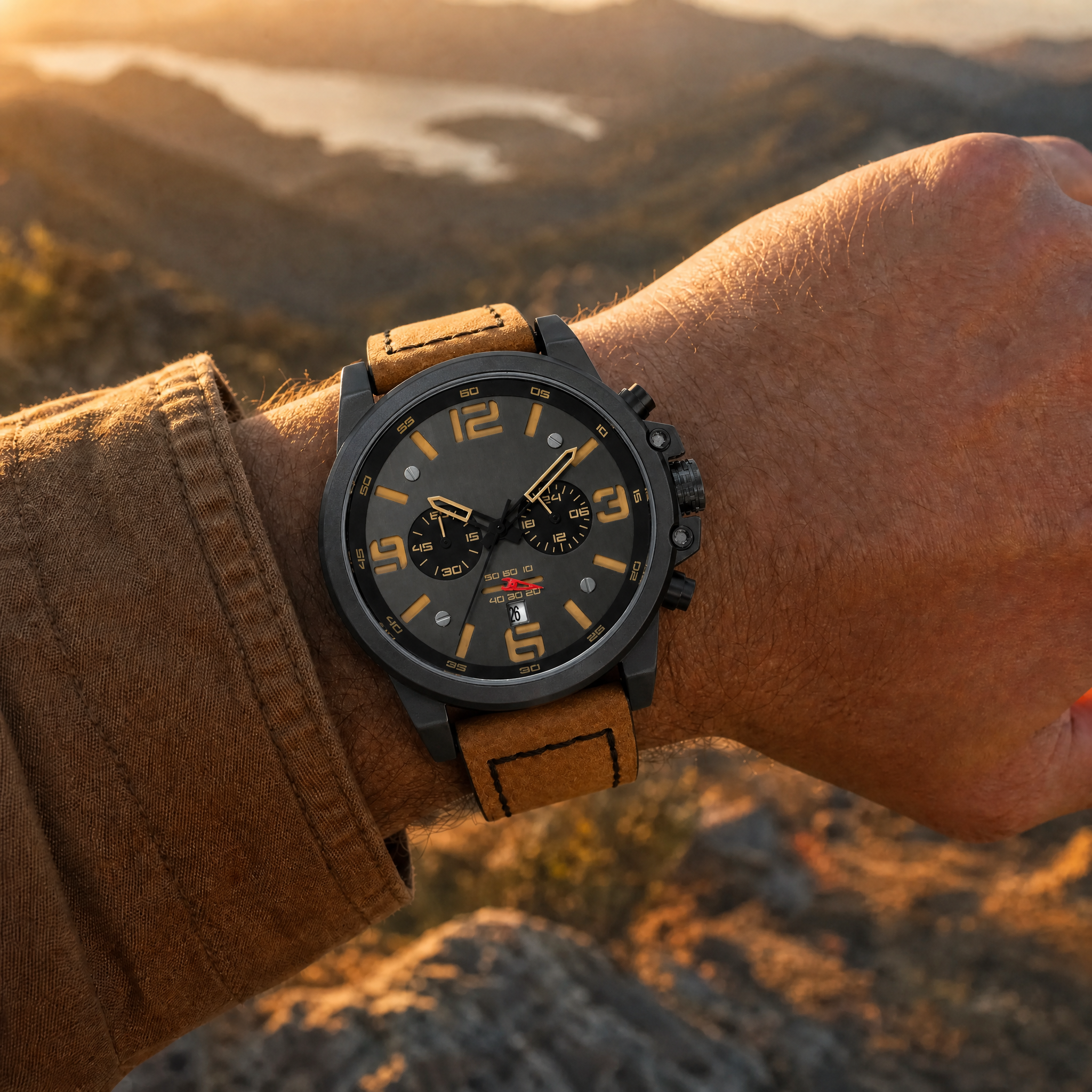 KORVANE Camel golden-hour wrist