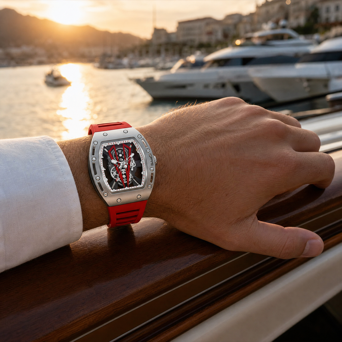 OKTARIS worn on a luxury yacht